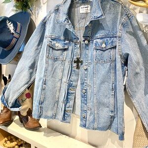 Upcycled patchwork denim rustic jacket BNWT